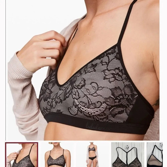 Lululemon Live In Lace Black Nude Bralette S - Picture 2 of 7